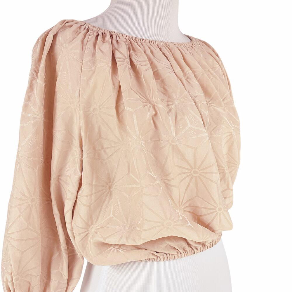 STONE COLD FOX Rumi Silk Off-The-Shoulder Cropped Blouse Dusty Rose Size XS/S - Picture 4 of 8